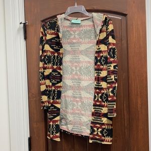 Aztec cardigan with hood